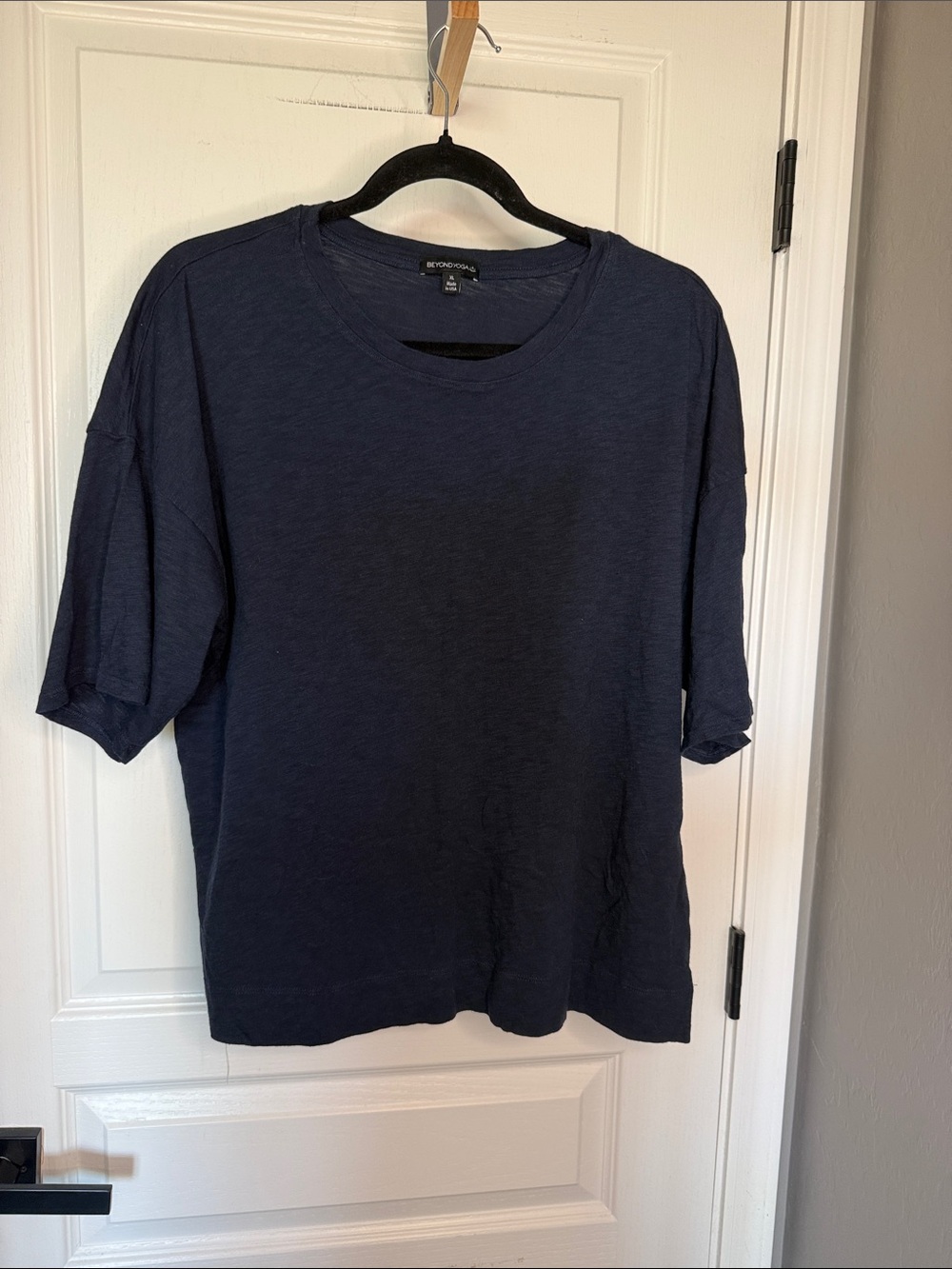 Beyond Yoga Deep Navy Relaxed Crew Short Sleeve Tee - Picture 2 of 6